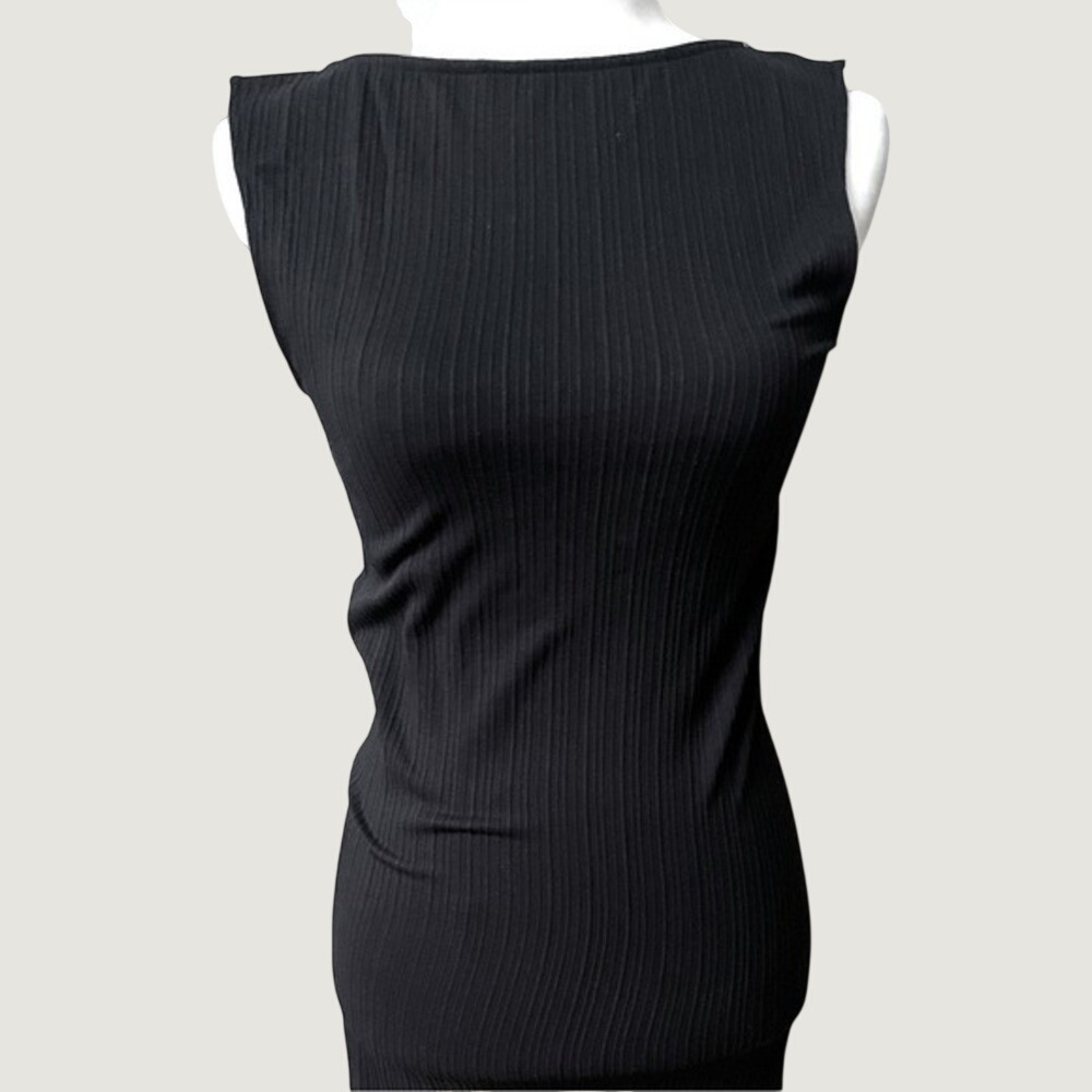 A New Day Sleeveless Seamless Midi Bodycon Dress Womens Small Black Pullover New